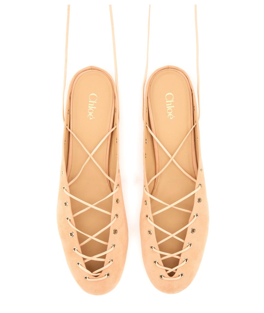 CHLOE Бежевые кожаные балетки, фото 2