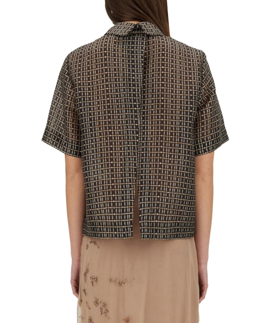 FENDI Коричневая шелковая рубашка, фото 4