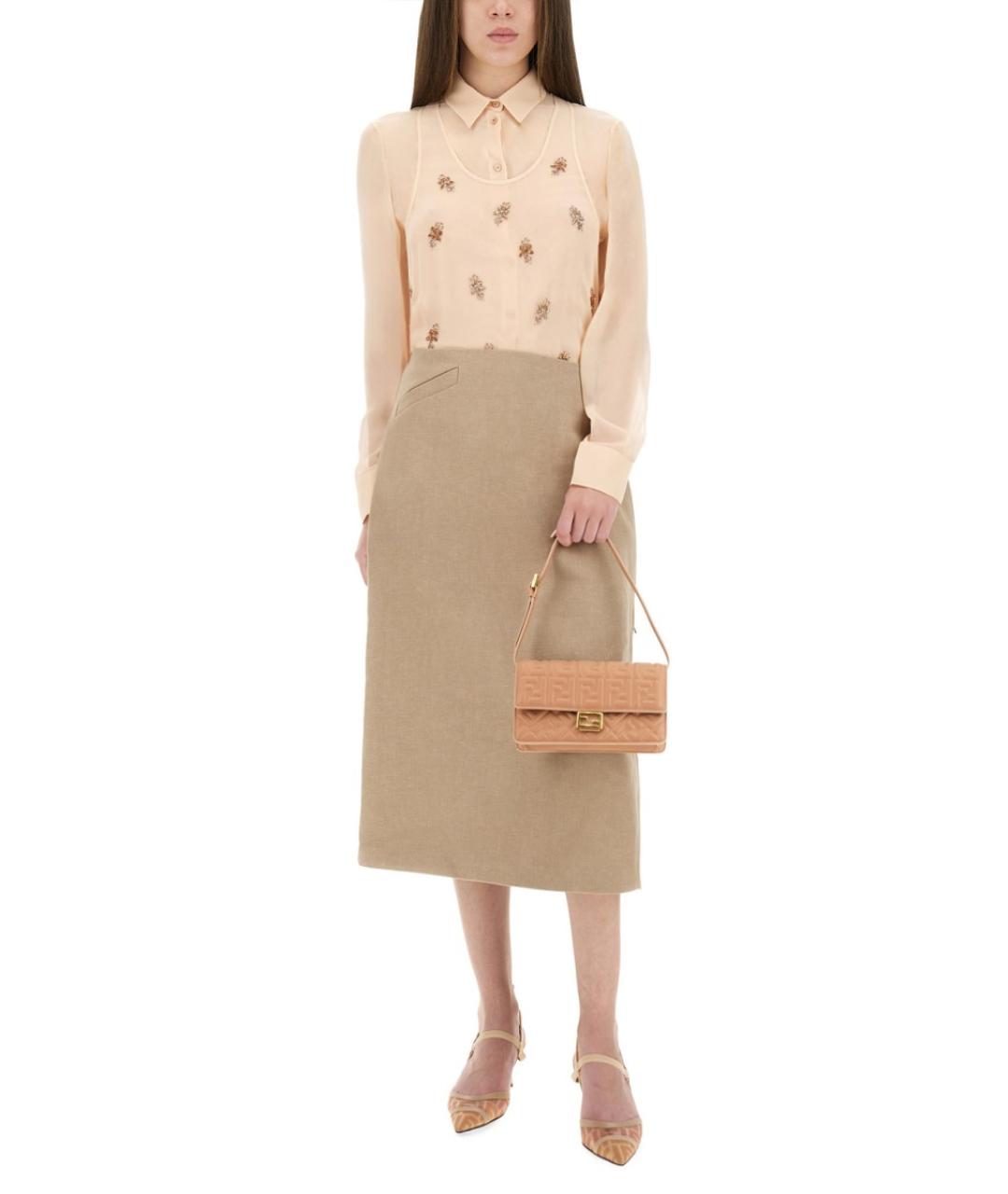 FENDI Розовая шелковая рубашка, фото 3