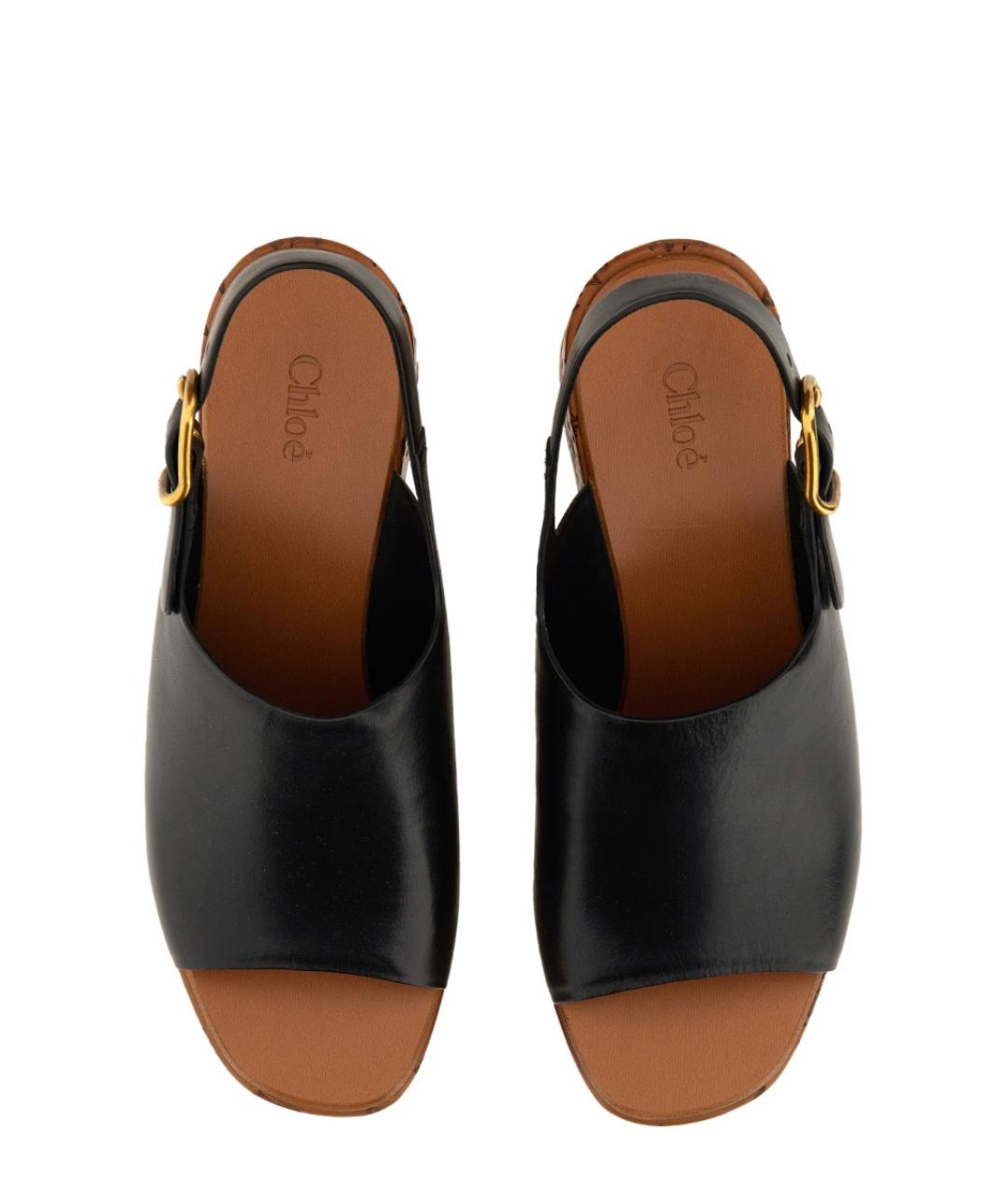 CHLOE Черные кожаные сандалии, фото 2
