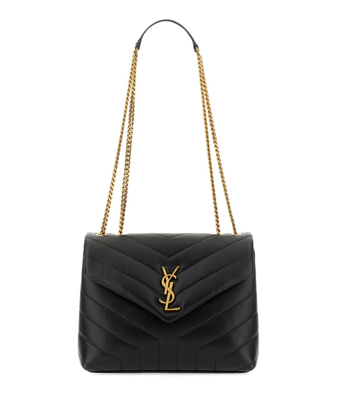 SAINT LAURENT Черная кожаная сумка через плечо, фото 1