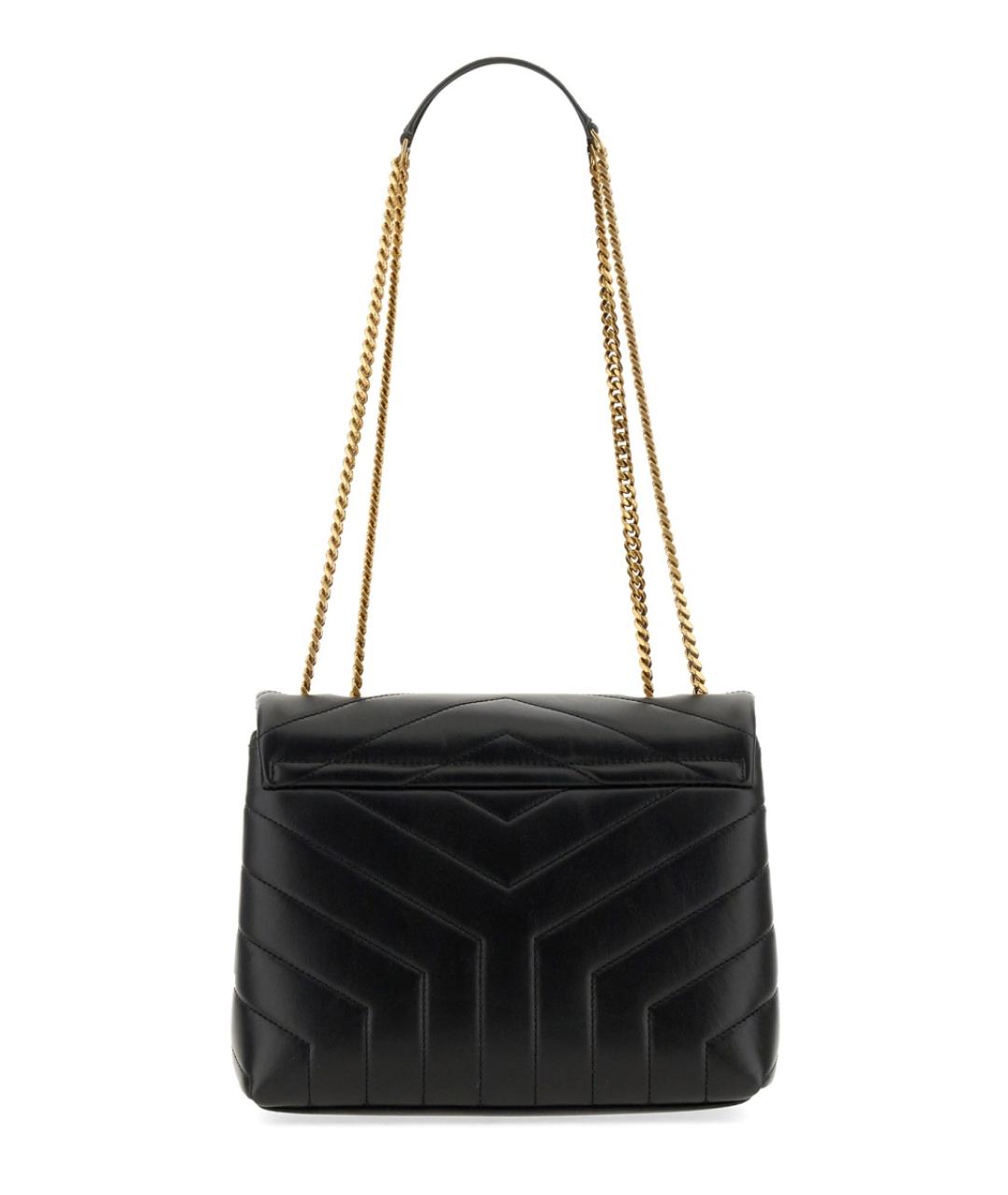 SAINT LAURENT Черная кожаная сумка через плечо, фото 2