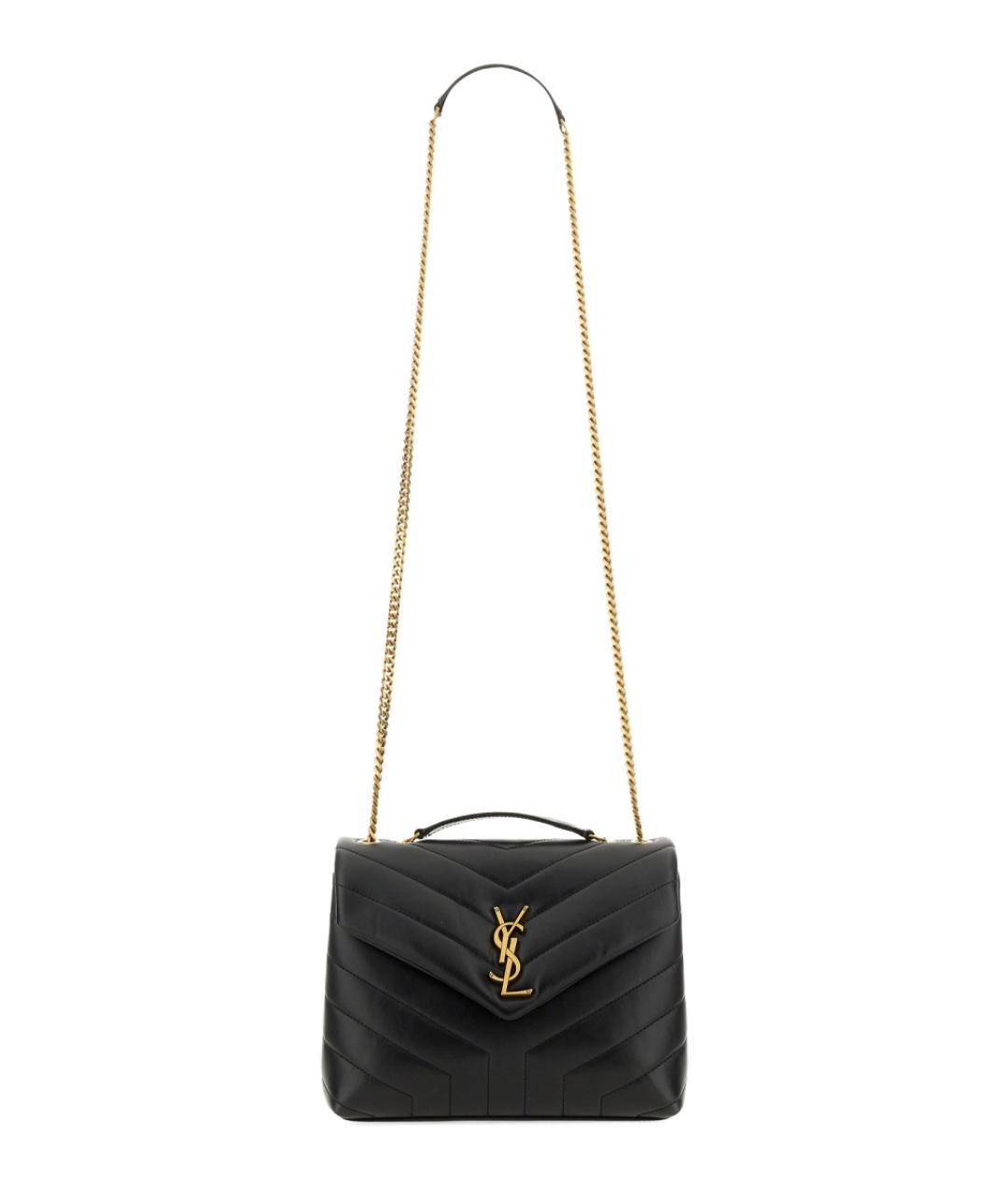 SAINT LAURENT Черная кожаная сумка через плечо, фото 4