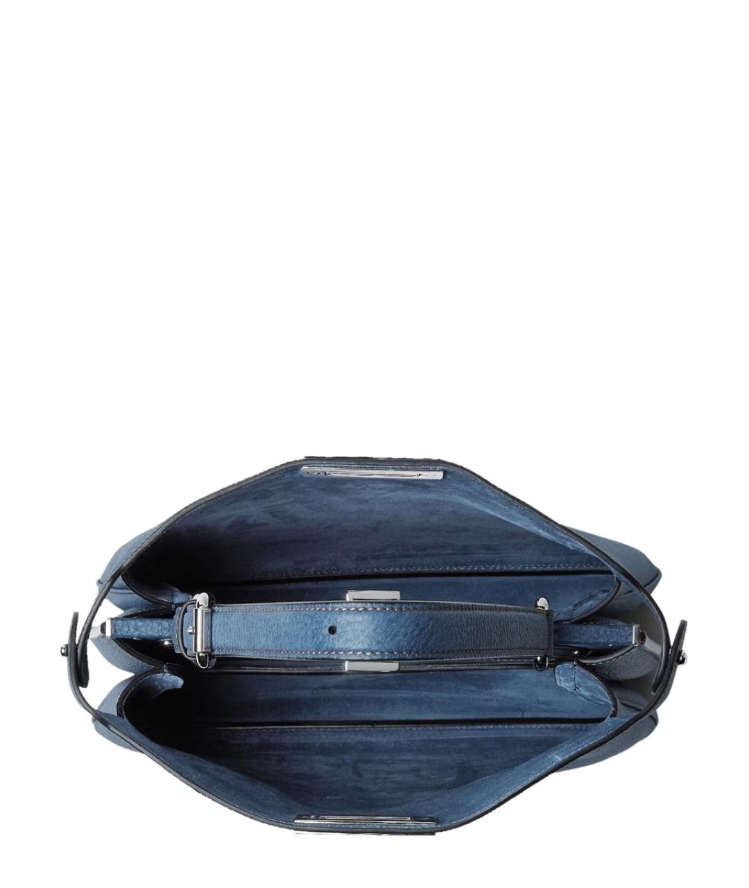 FENDI Синяя кожаная сумка тоут, фото 5