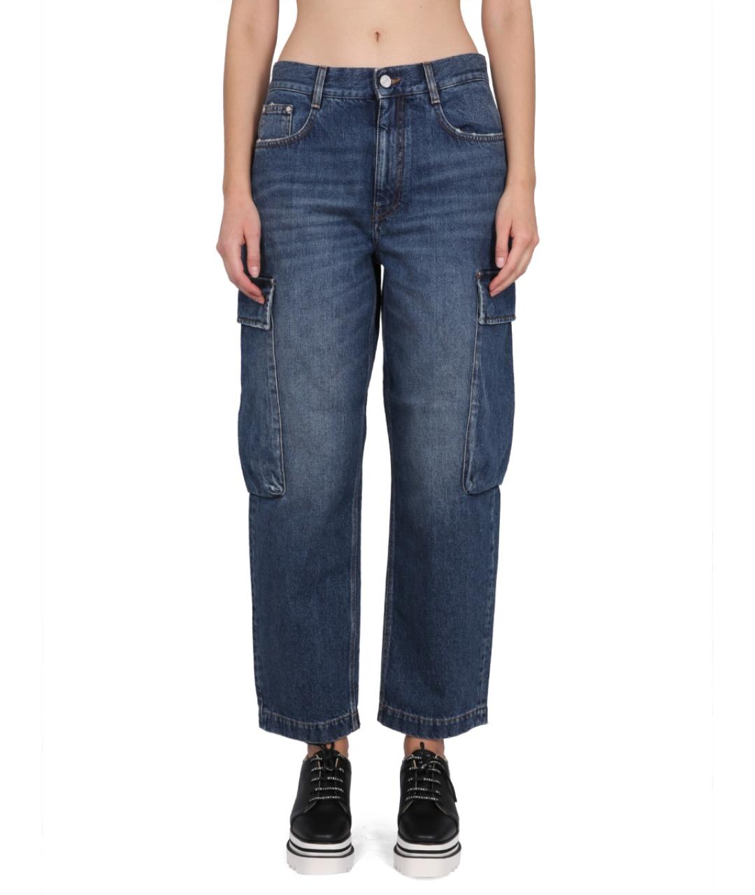 STELLA MCCARTNEY Синие хлопко-полиэстеровые прямые джинсы, фото 5