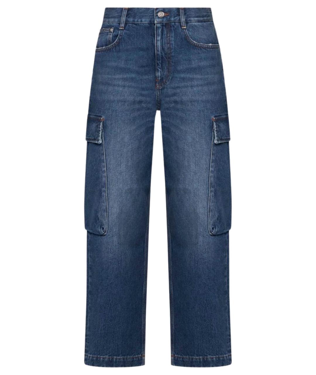 STELLA MCCARTNEY Синие хлопко-полиэстеровые прямые джинсы, фото 1