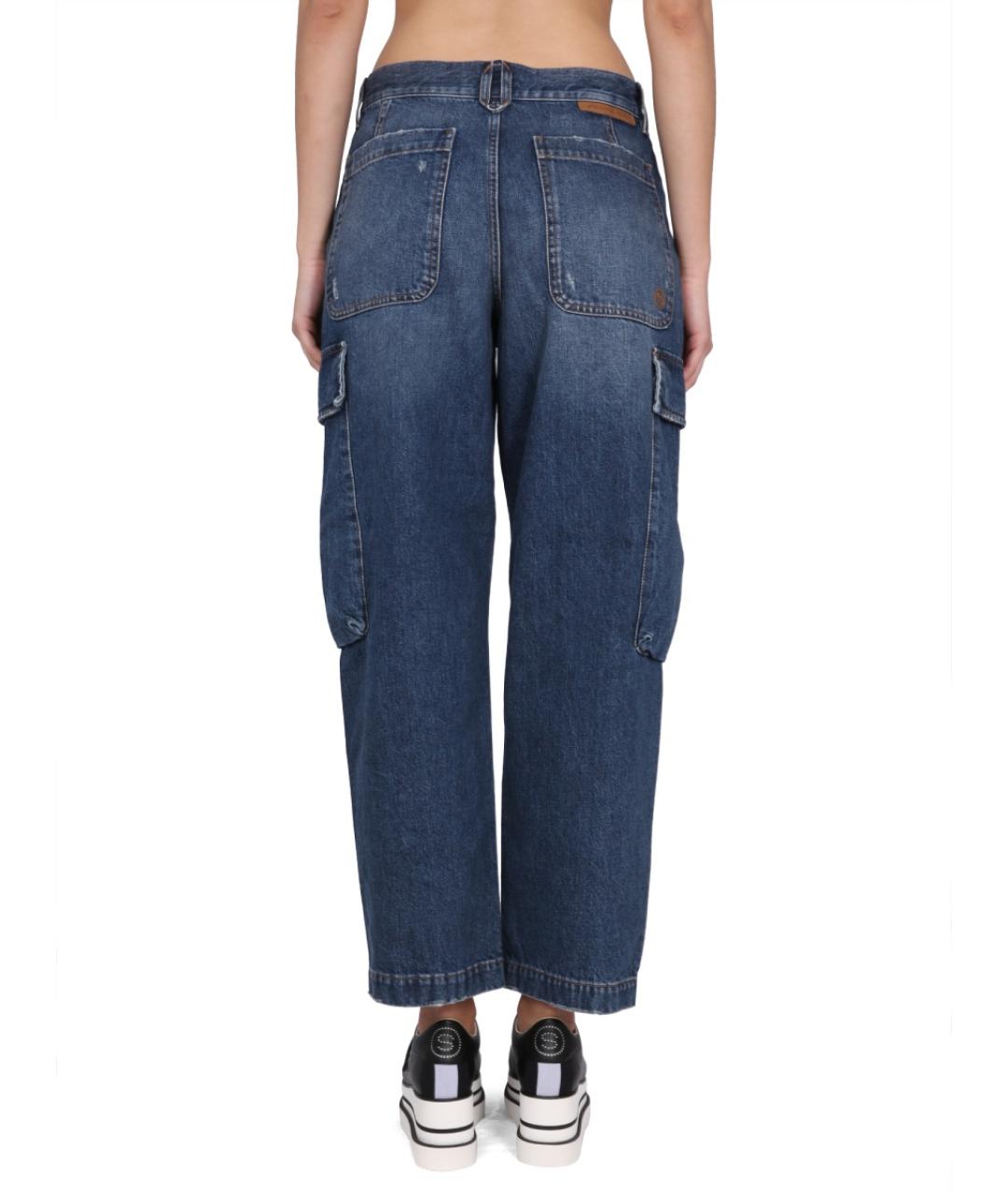 STELLA MCCARTNEY Синие хлопко-полиэстеровые прямые джинсы, фото 4