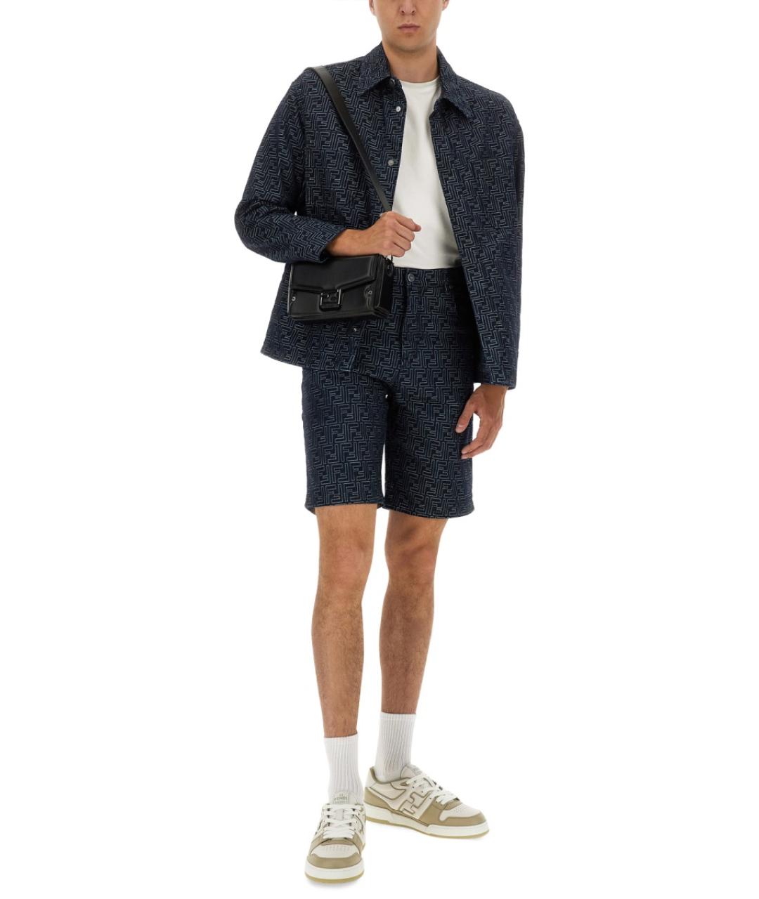 FENDI Синяя хлопковая кэжуал рубашка, фото 3