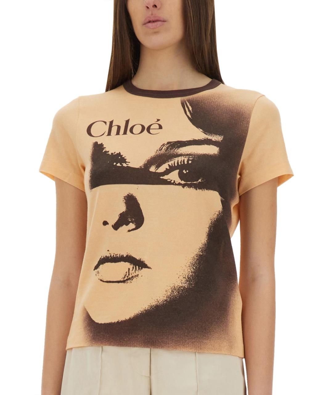 CHLOE Бежевая хлопковая футболка, фото 5