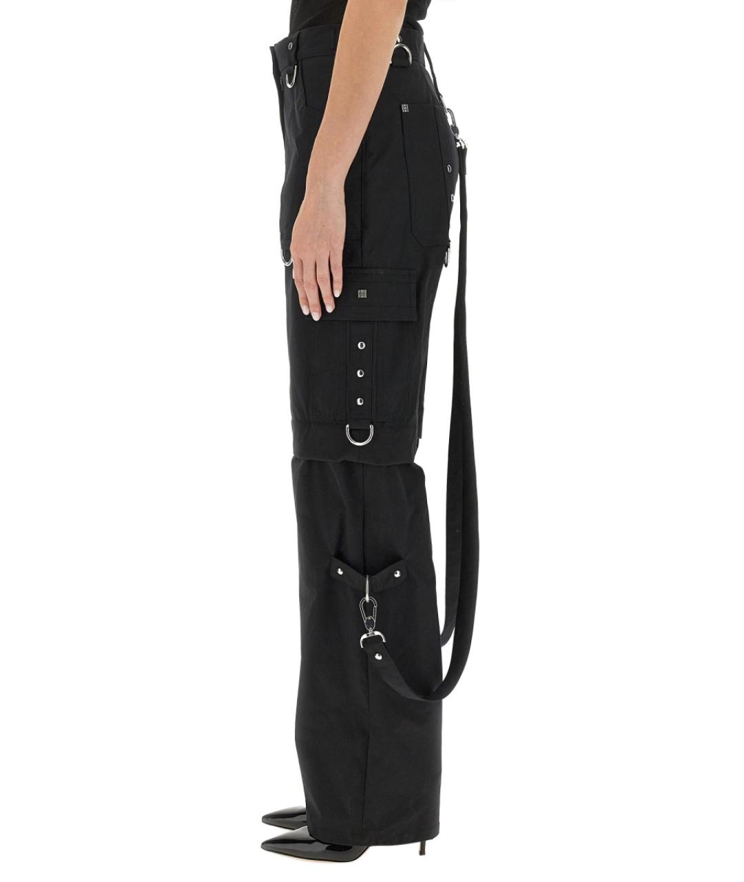 GIVENCHY Черные полиэстеровые прямые брюки, фото 5