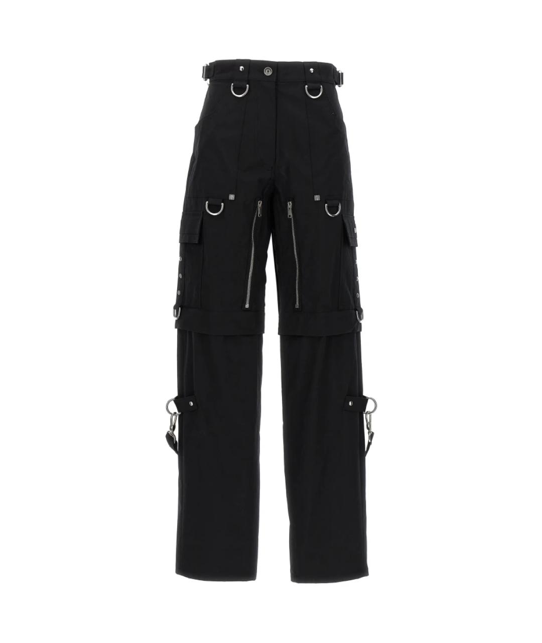 GIVENCHY Черные полиэстеровые прямые брюки, фото 1