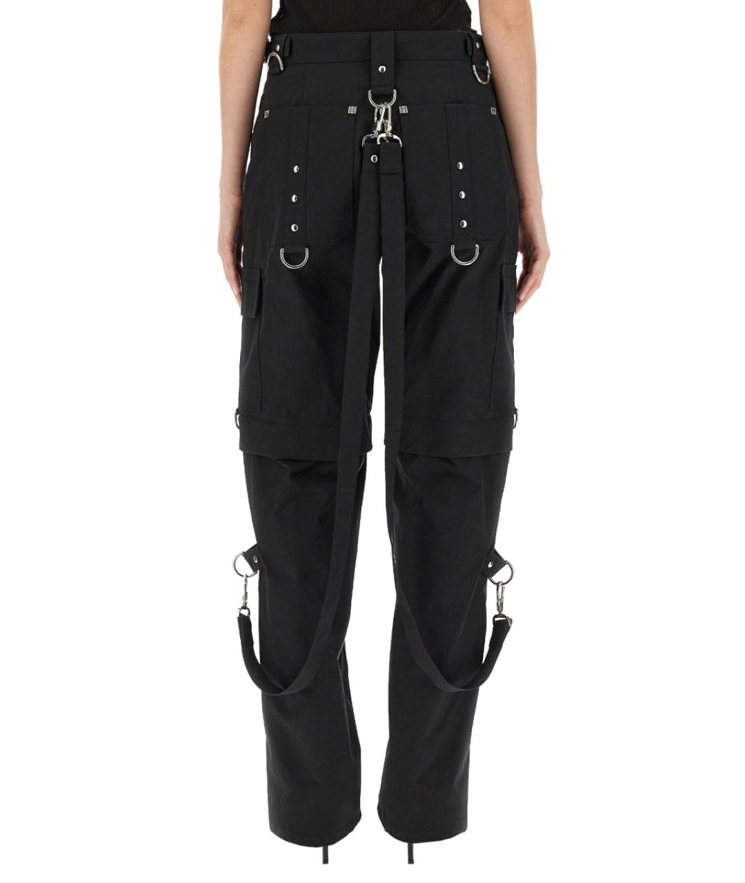 GIVENCHY Черные полиэстеровые прямые брюки, фото 4