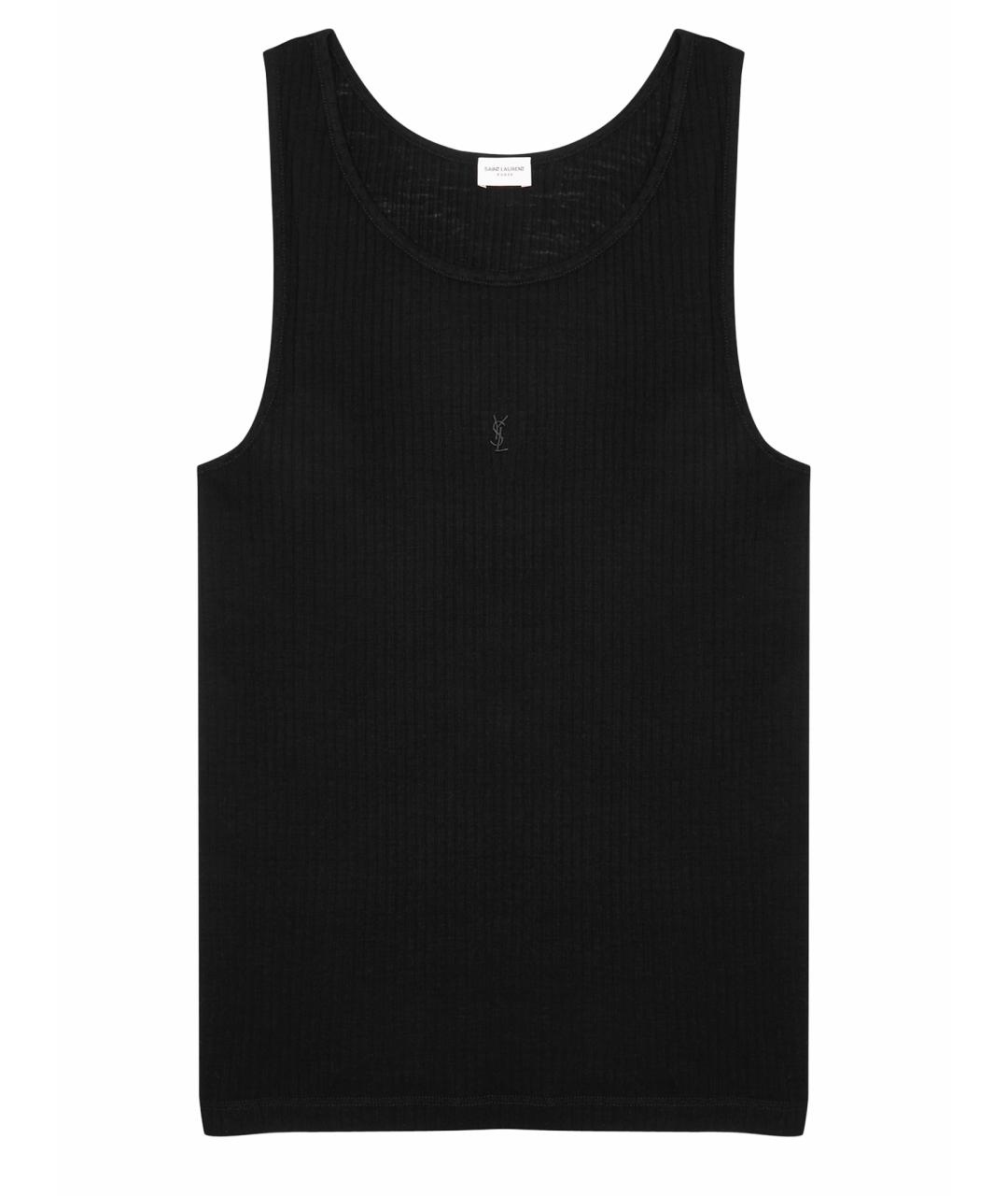 SAINT LAURENT Черная хлопковая майка, фото 1