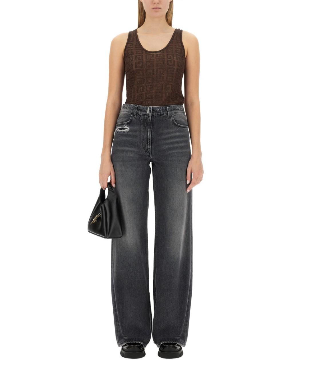 GIVENCHY Черные хлопковые прямые джинсы, фото 3