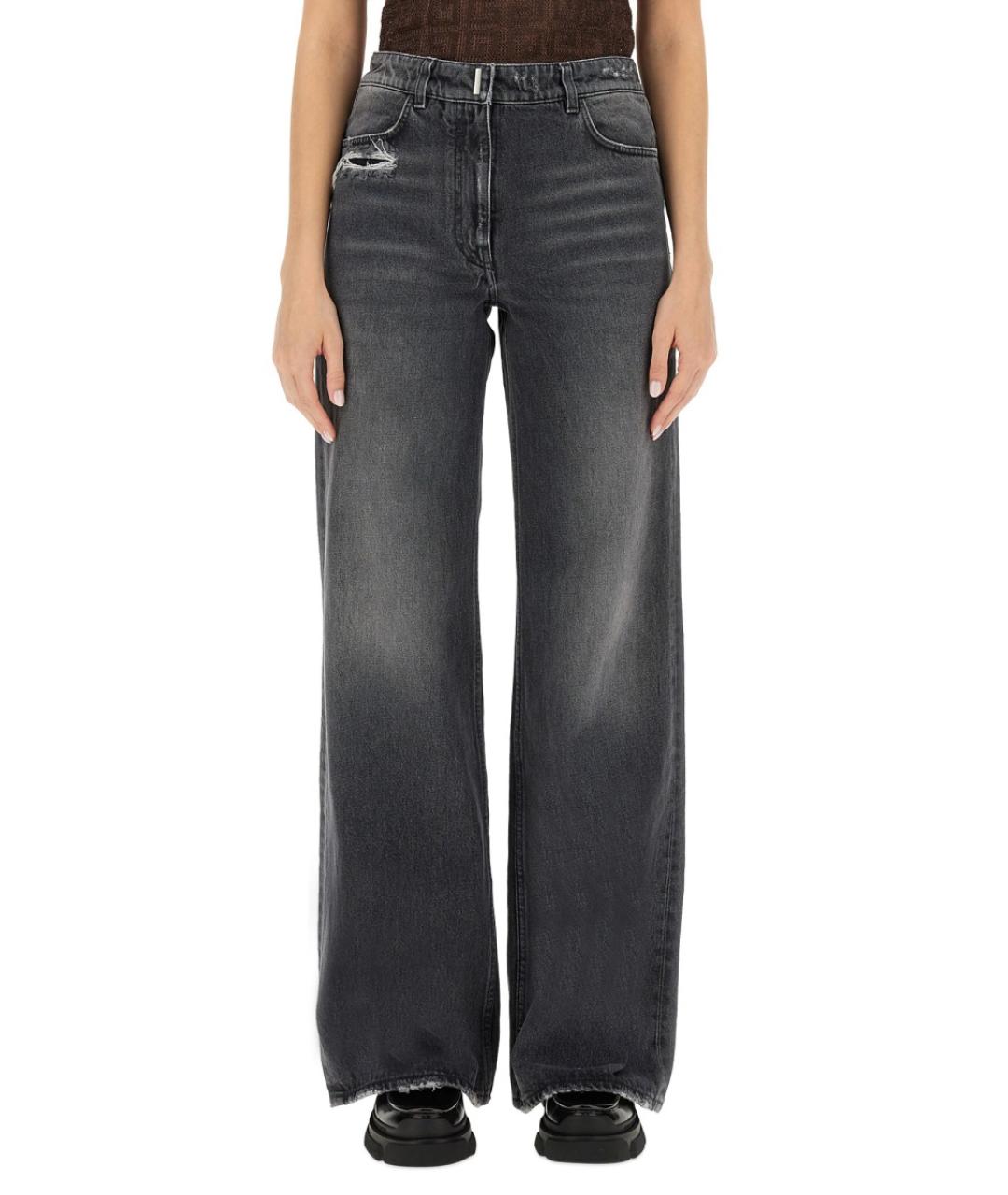 GIVENCHY Черные хлопковые прямые джинсы, фото 2