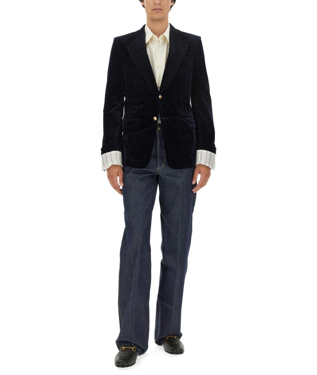 GUCCI Синий хлопковый пиджак, фото 3