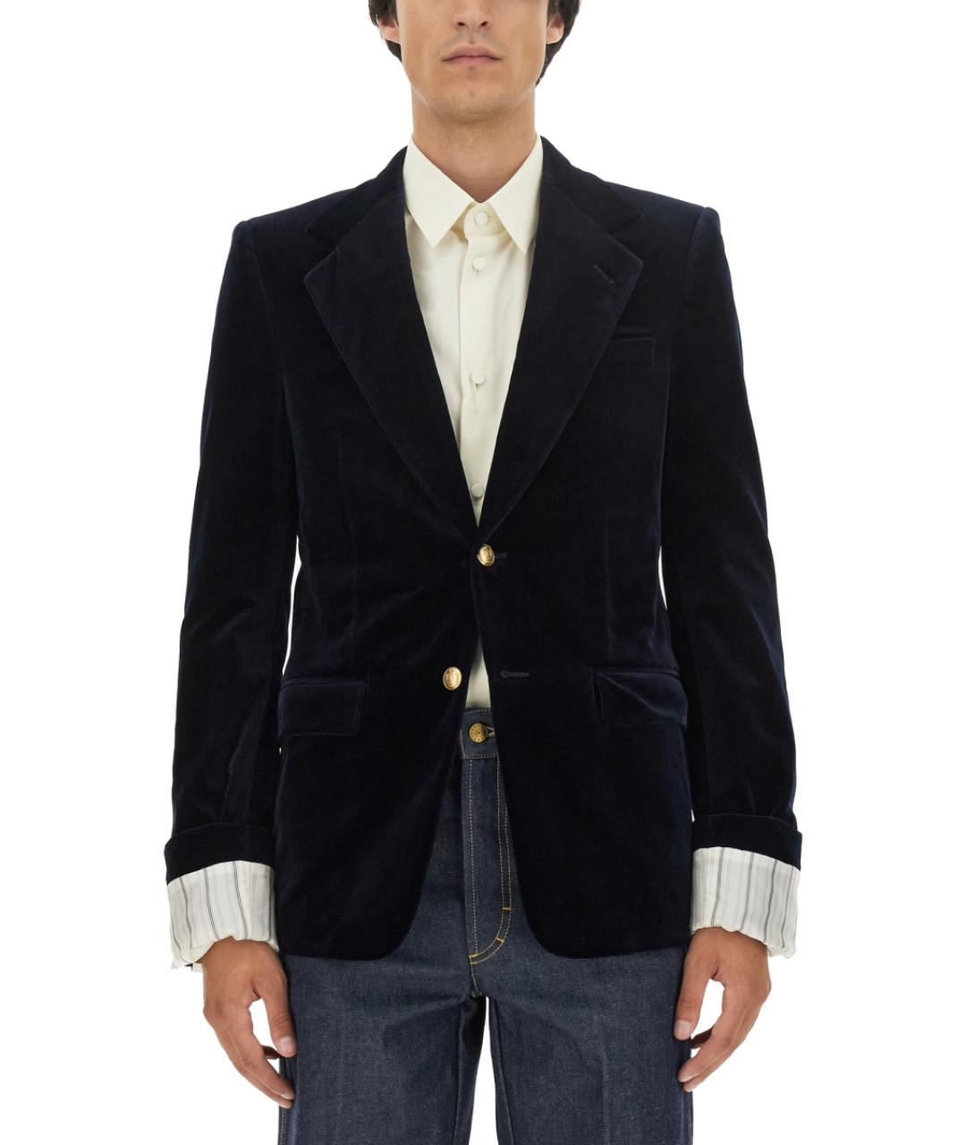 GUCCI Синий хлопковый пиджак, фото 2