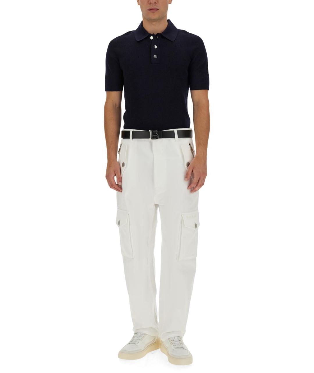 BALMAIN Белые хлопковые повседневные брюки, фото 3