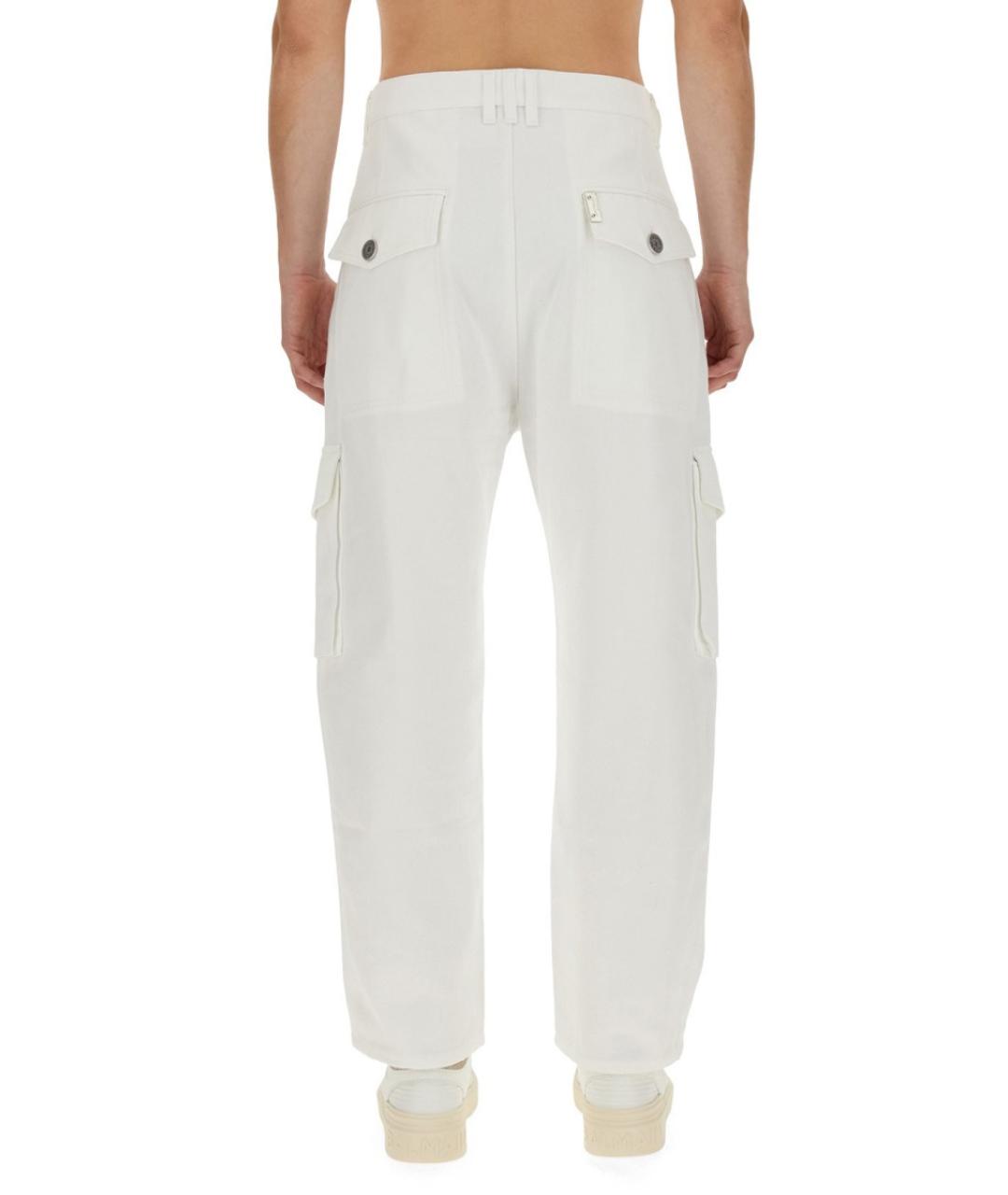 BALMAIN Белые хлопковые повседневные брюки, фото 5