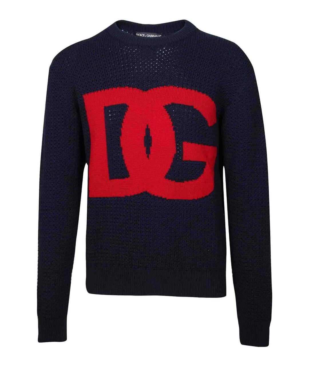 DOLCE&GABBANA Синий шерстяной джемпер / свитер, фото 1