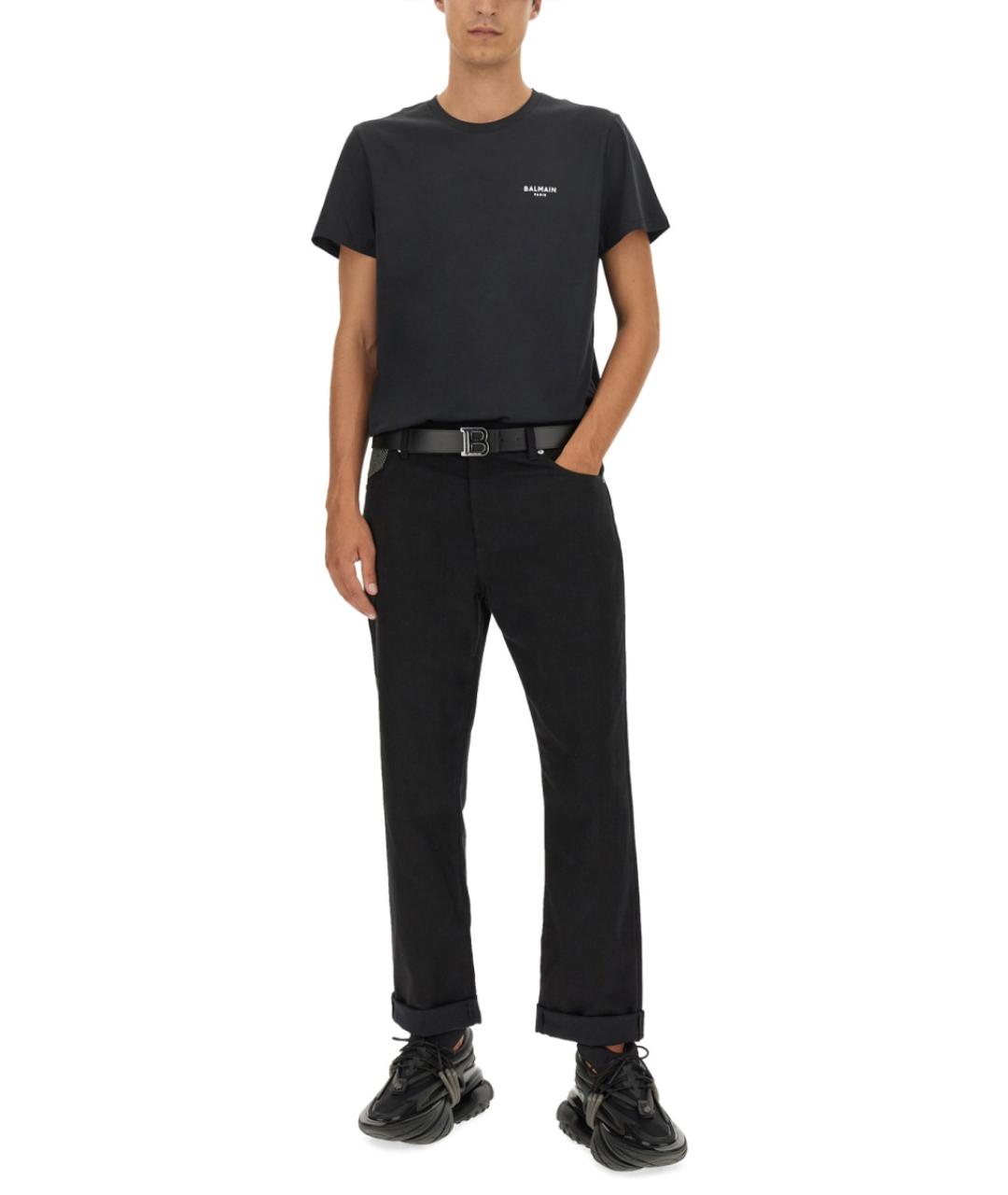 BALMAIN Черные хлопковые прямые джинсы, фото 3