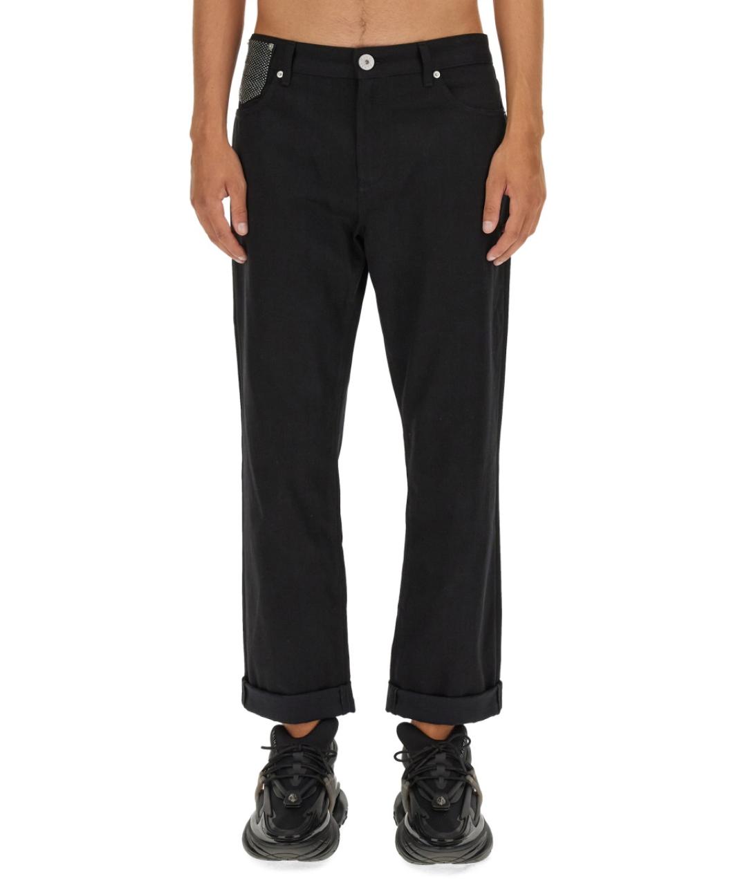 BALMAIN Черные хлопковые прямые джинсы, фото 2