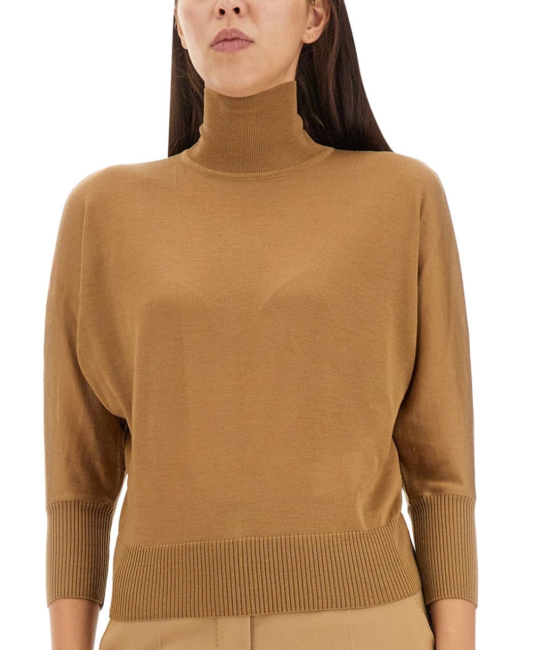 MAX MARA Бежевый шерстяной джемпер / свитер, фото 4