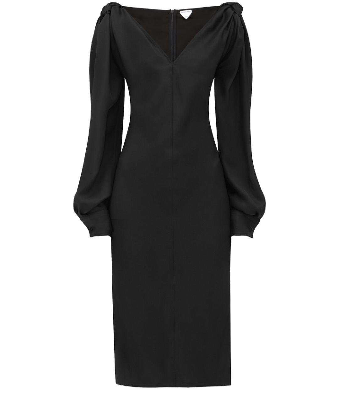 BOTTEGA VENETA Черное вискозное повседневное платье, фото 1