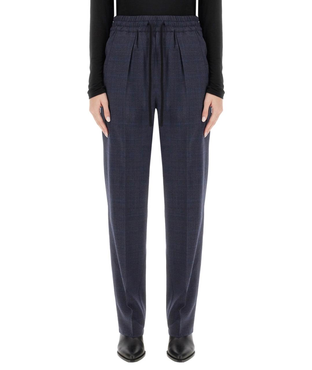 ISABEL MARANT ETOILE Синие шерстяные прямые брюки, фото 2