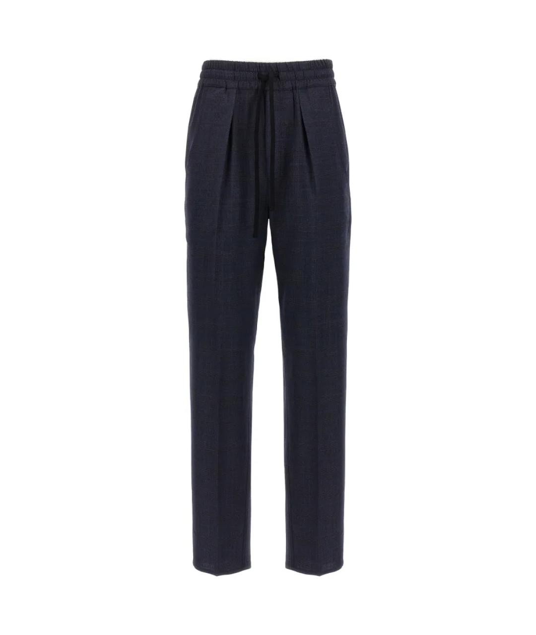 ISABEL MARANT ETOILE Синие шерстяные прямые брюки, фото 1