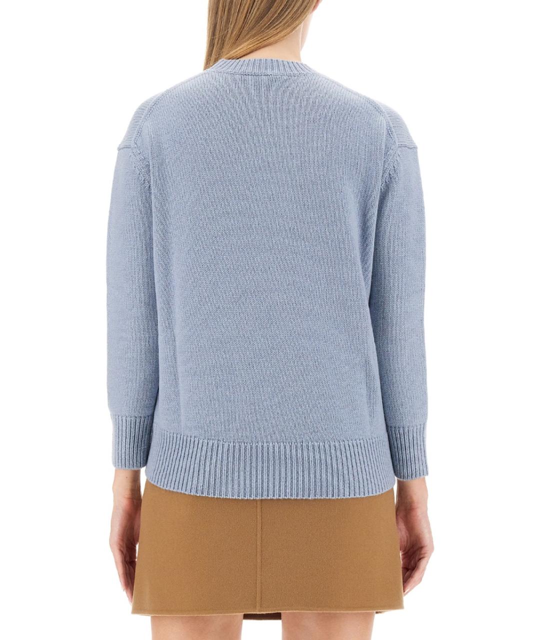 'S MAX MARA Голубой шерстяной джемпер / свитер, фото 4