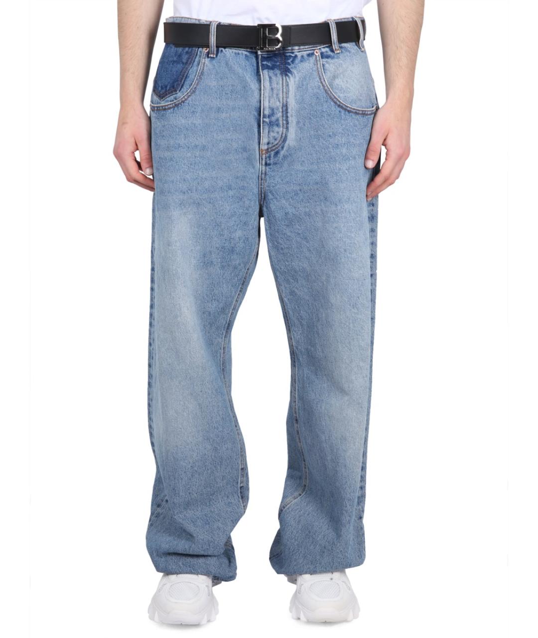 BALMAIN Синие хлопковые прямые джинсы, фото 2