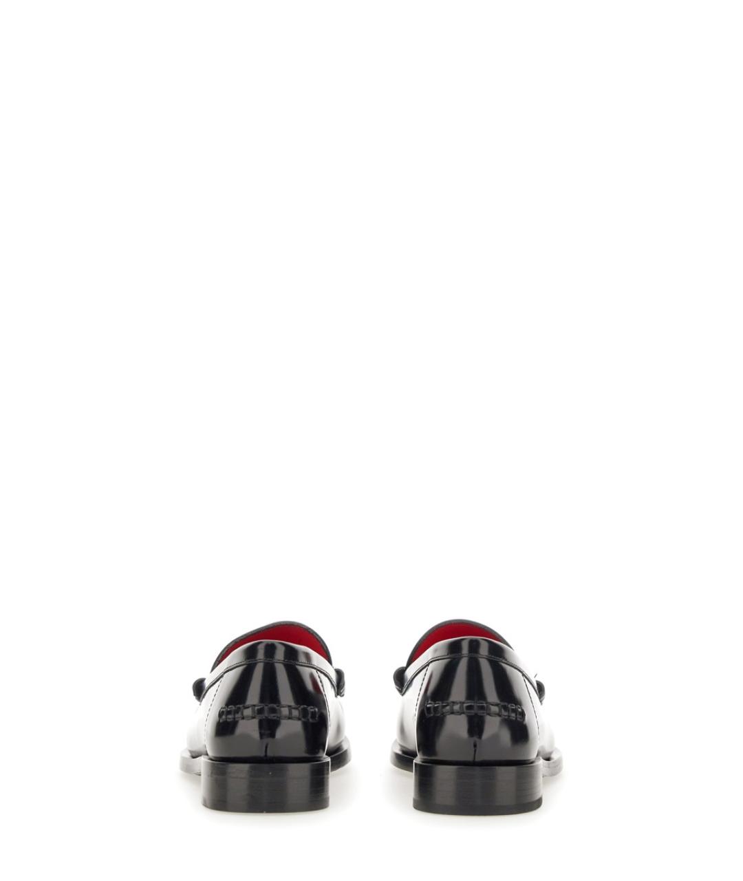 FERRAGAMO Черные кожаные лоферы, фото 4
