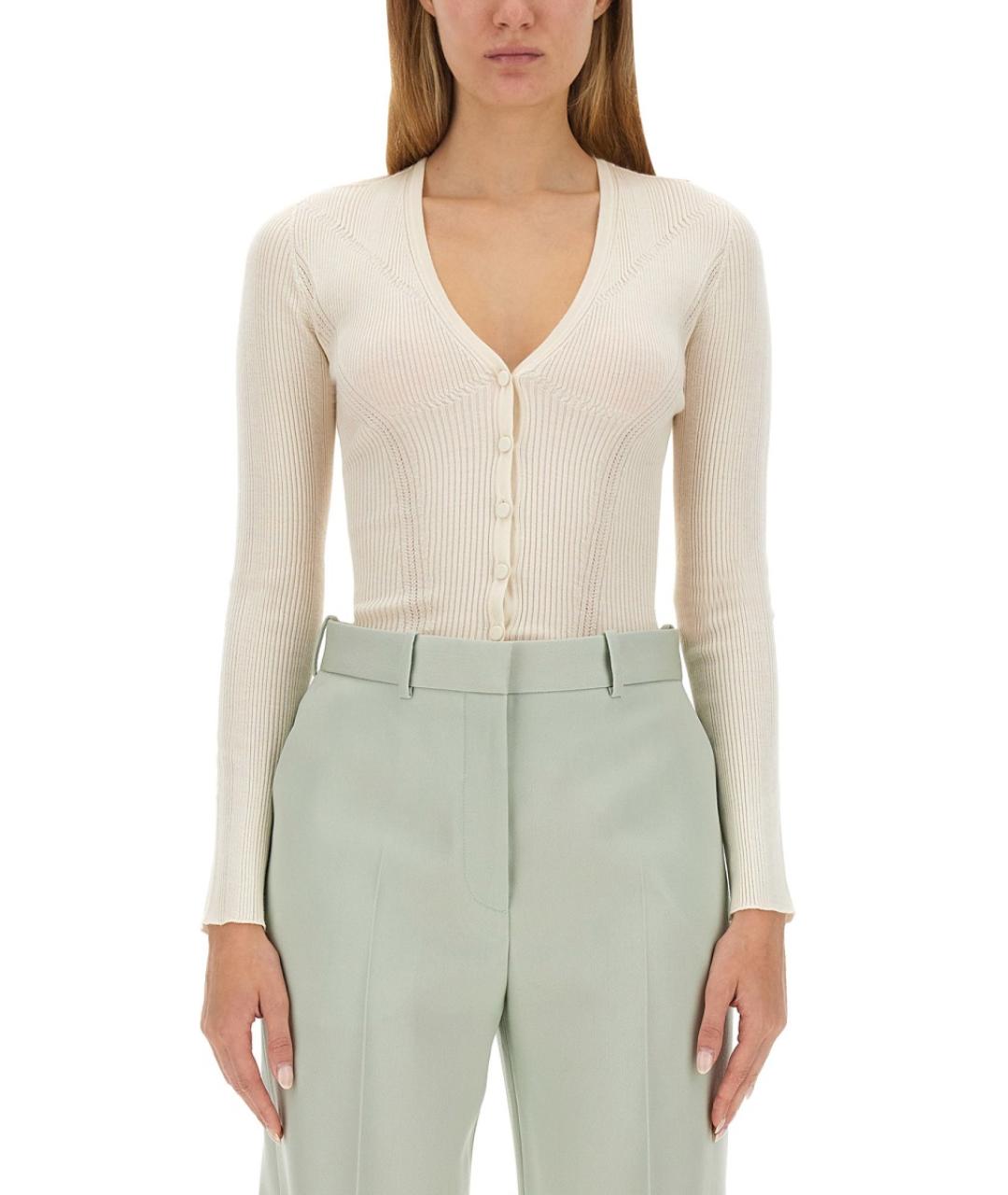 LANVIN Белый шелковый джемпер / свитер, фото 2