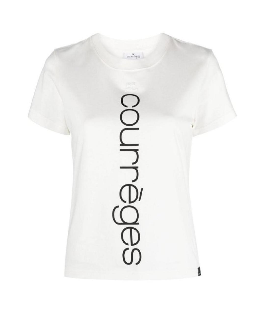 COURREGES Белая хлопковая футболка, фото 1