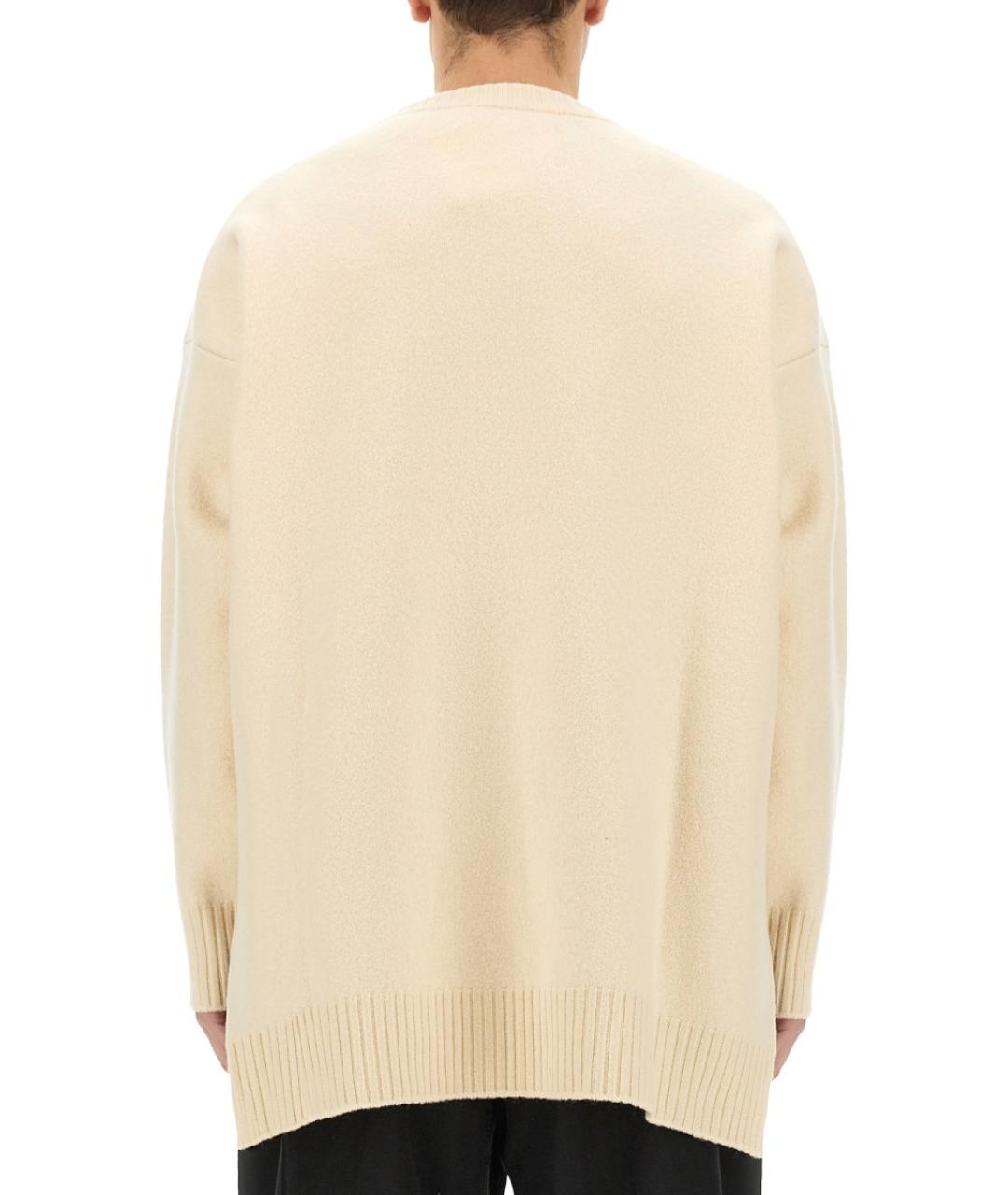 JIL SANDER Бежевый шерстяной джемпер / свитер, фото 4