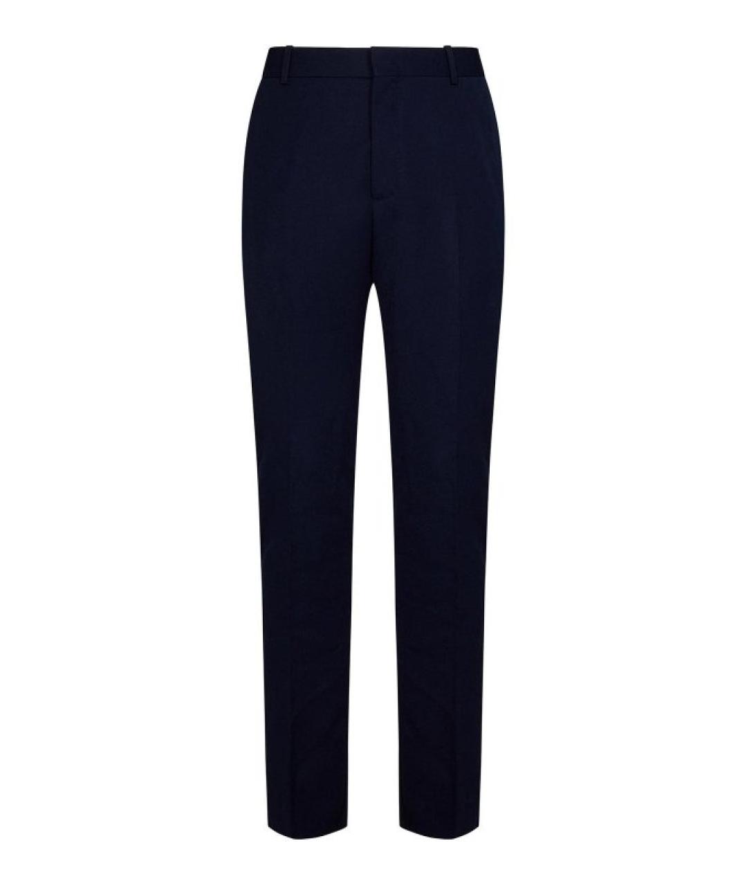 ALEXANDER MCQUEEN Синие шерстяные повседневные брюки, фото 1