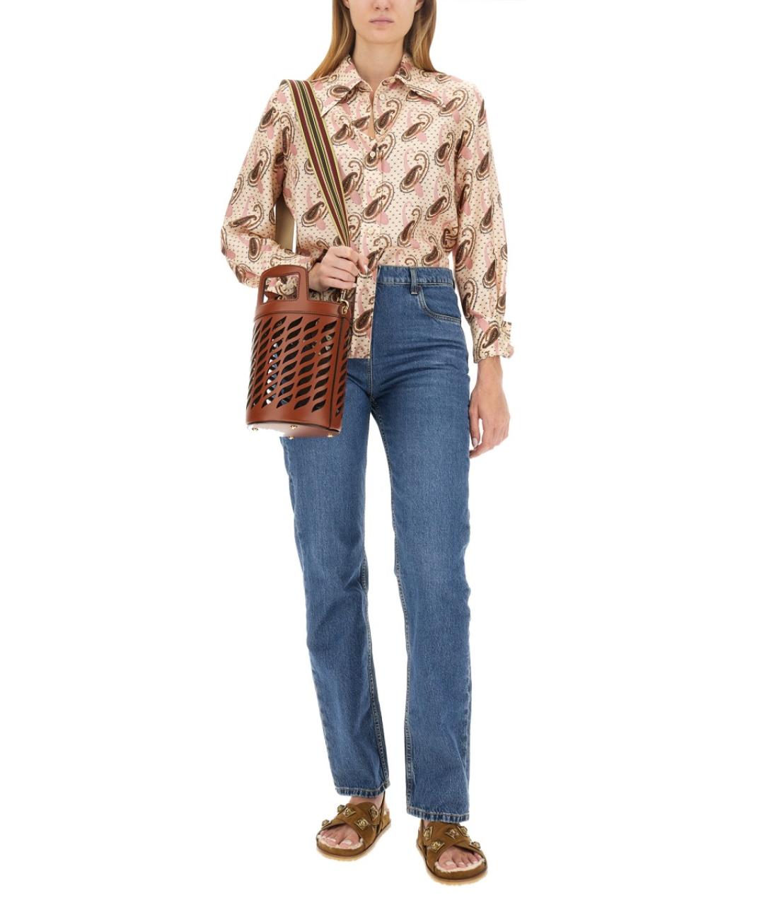 ETRO Синие хлопковые прямые джинсы, фото 2