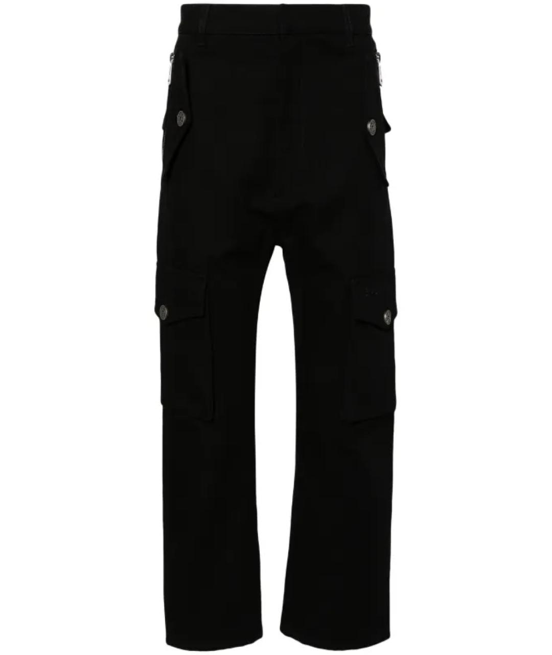 BALMAIN Черные хлопковые повседневные брюки, фото 1