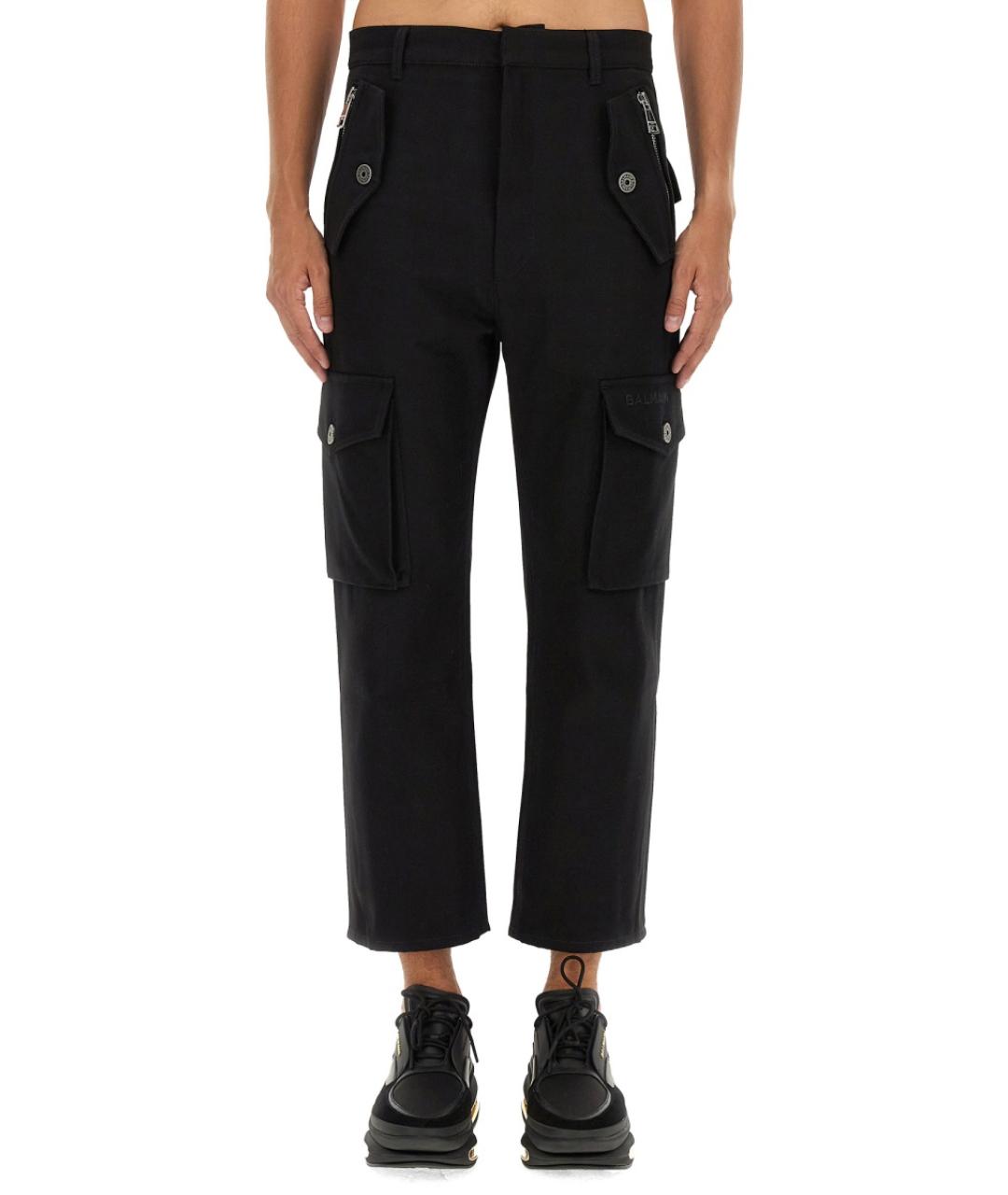 BALMAIN Черные хлопковые повседневные брюки, фото 2