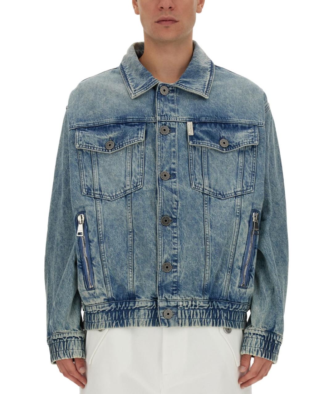 BALMAIN Синяя хлопковая куртка, фото 2