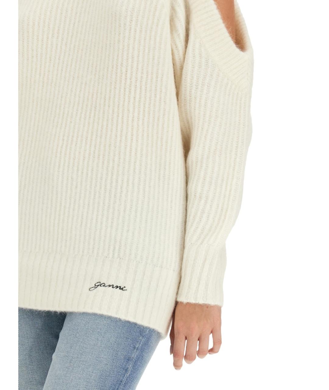 GANNI Белый шерстяной джемпер / свитер, фото 5