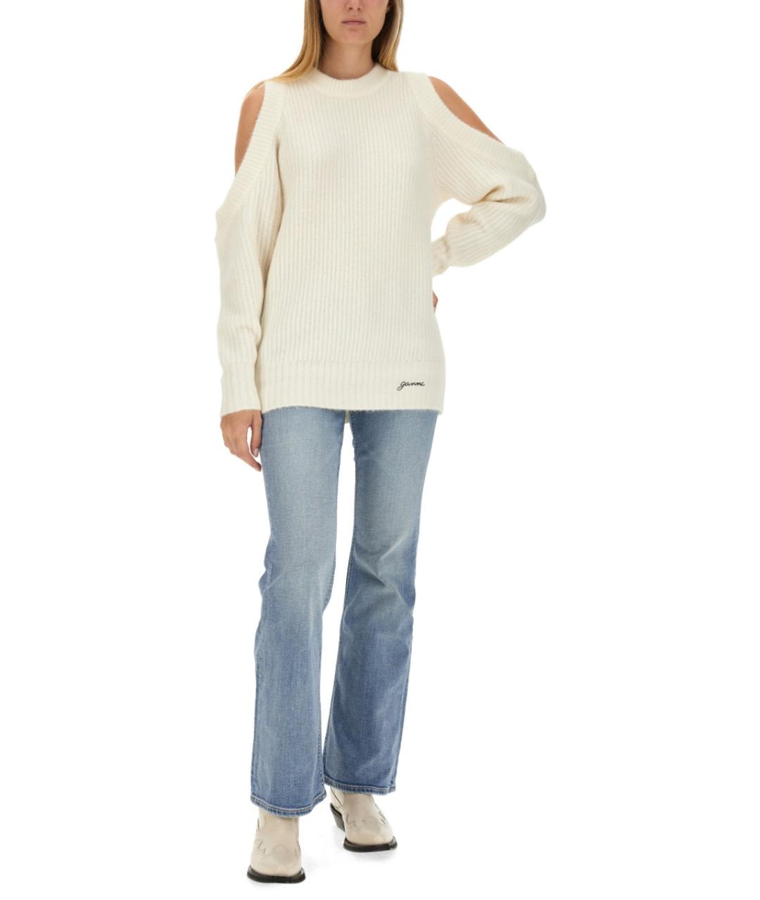 GANNI Белый шерстяной джемпер / свитер, фото 3