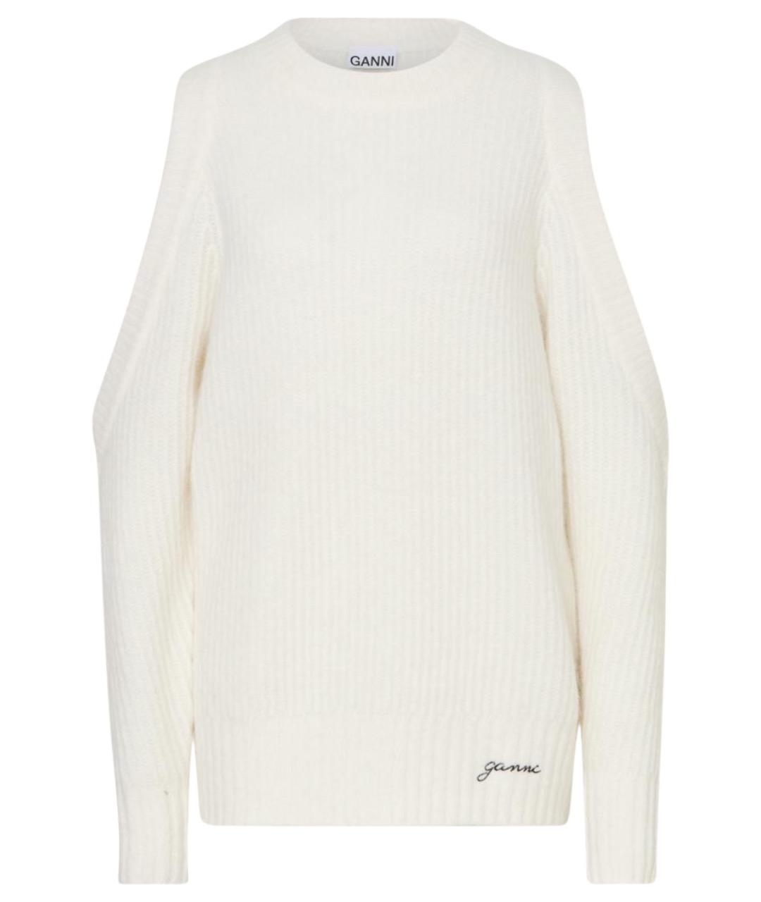 GANNI Белый шерстяной джемпер / свитер, фото 1