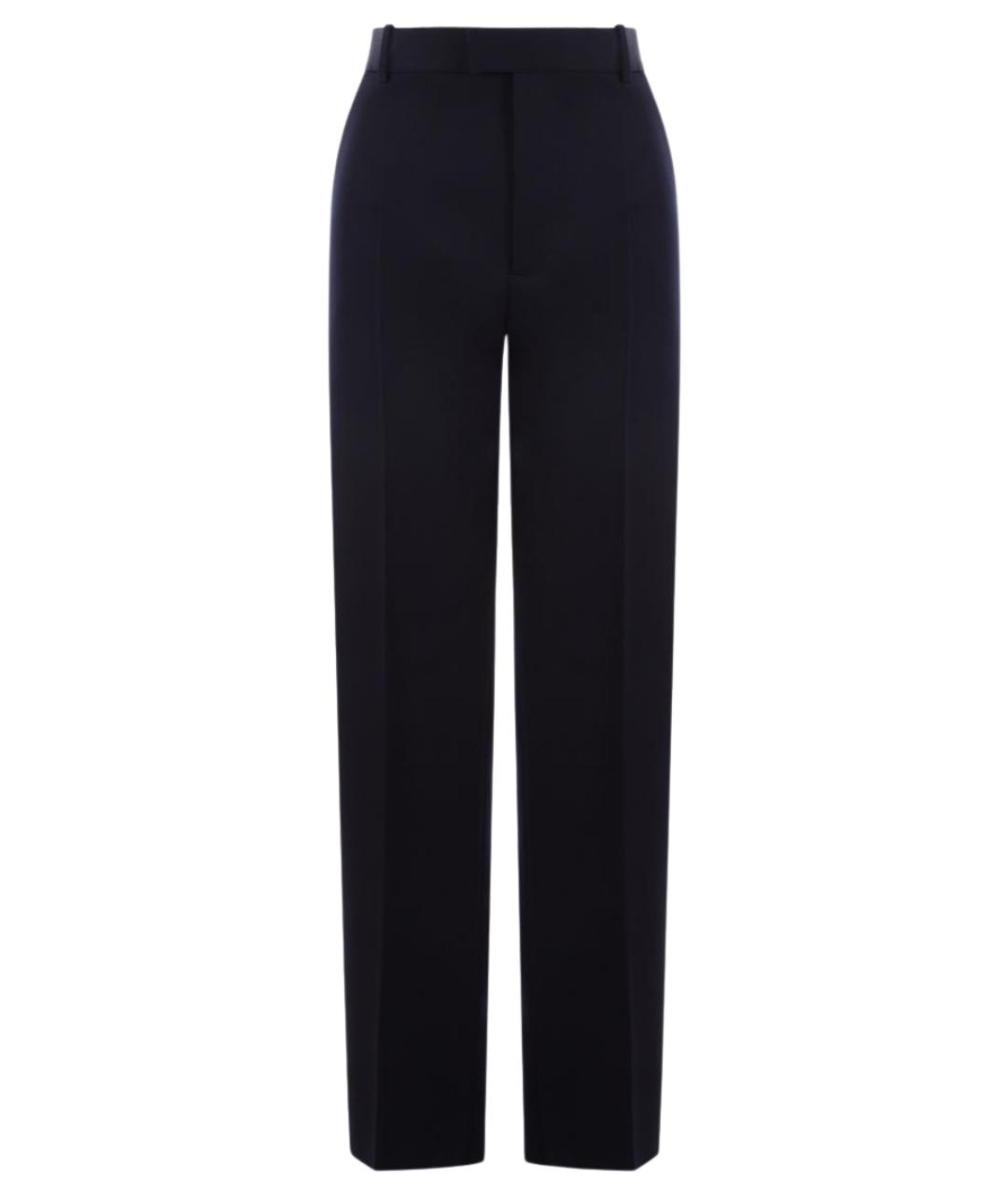 BOTTEGA VENETA Синие шерстяные прямые брюки, фото 1