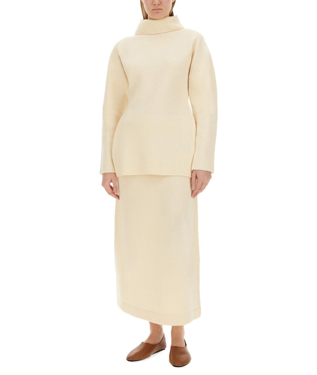 JIL SANDER Белый шерстяной джемпер / свитер, фото 3