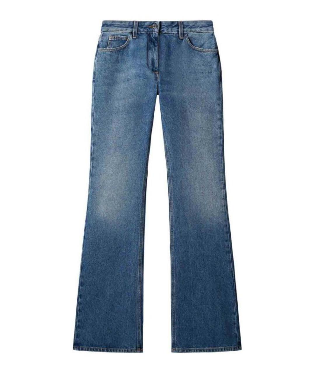 OFF-WHITE Синие хлопковые прямые джинсы, фото 1