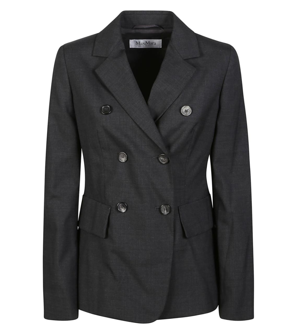 MAX MARA Черный шерстяной жакет/пиджак, фото 1