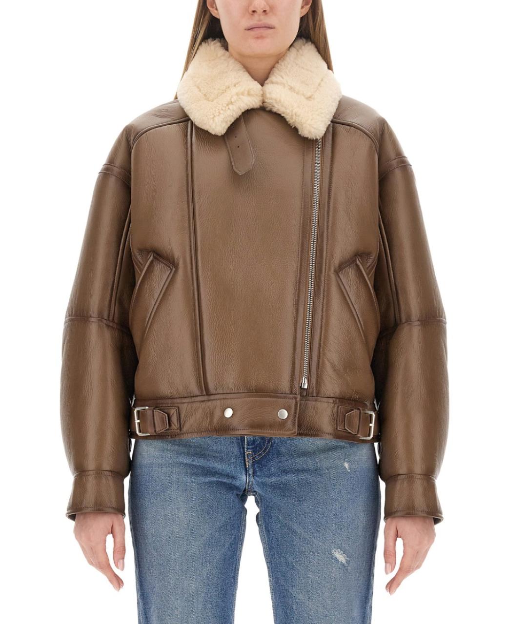 ACNE STUDIOS Коричневая кожаная дубленка, фото 2