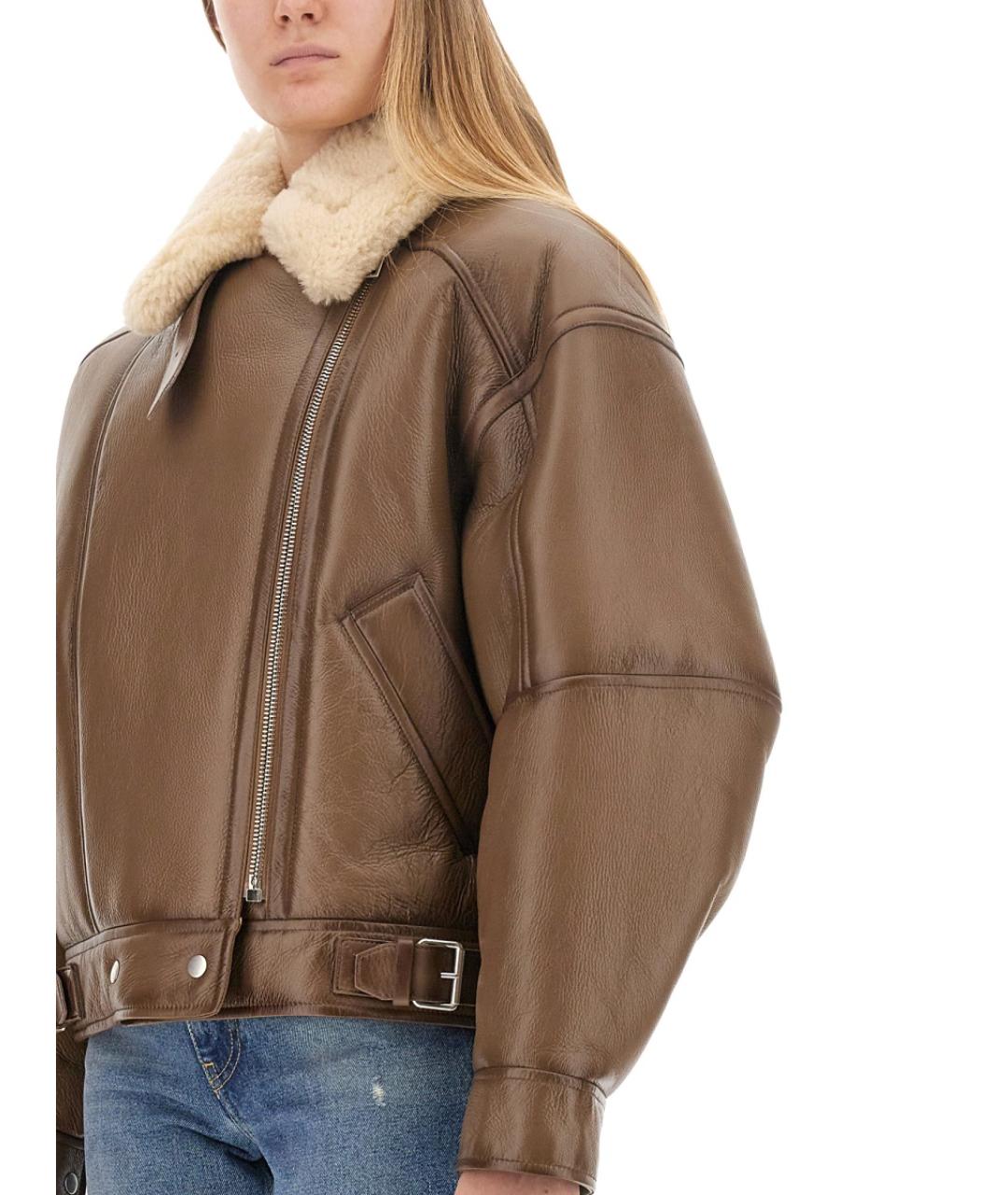 ACNE STUDIOS Коричневая кожаная дубленка, фото 5